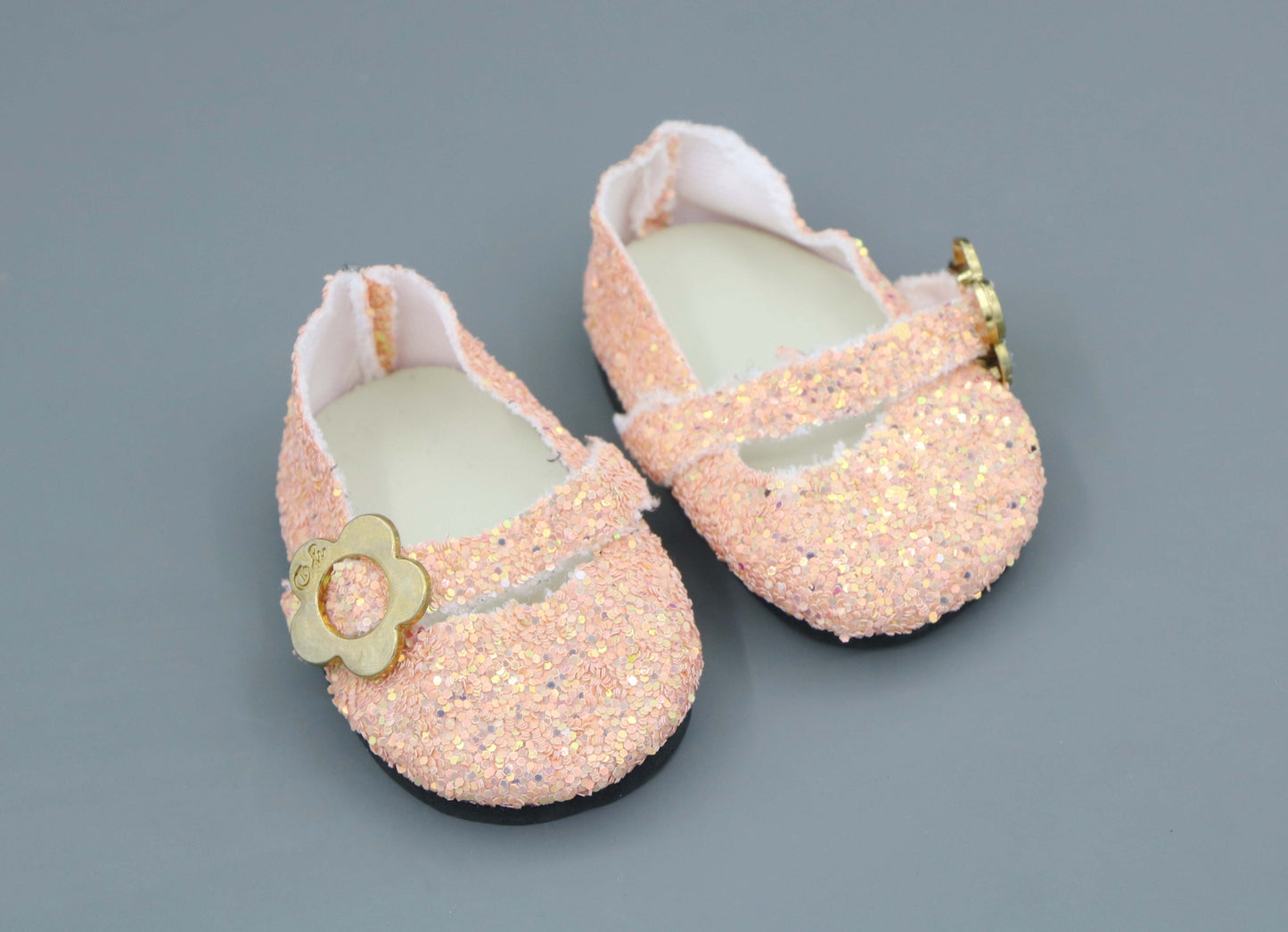 Pink Sequin Mary Jane Flats made for 18'' doll shoes