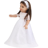 Lace Wedding Dress & Headband Set | 18'' Doll