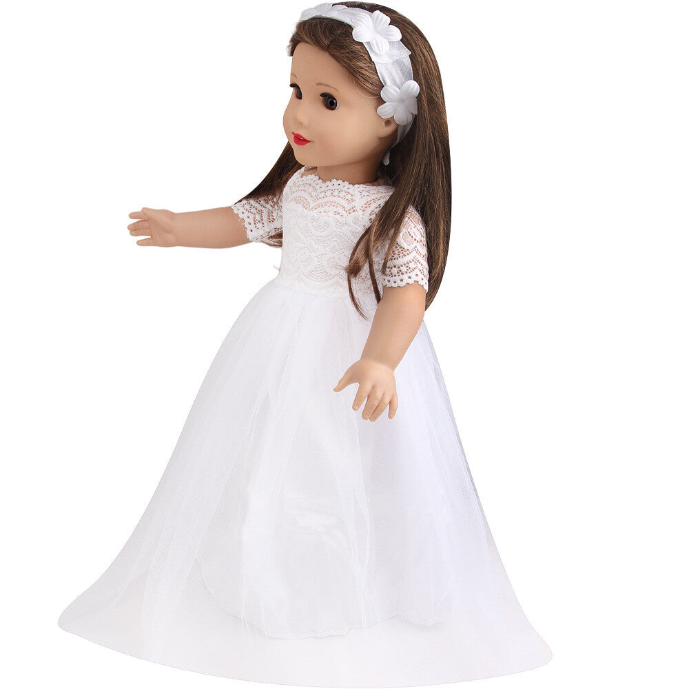 Lace Wedding Dress & Headband Set | 18'' Doll