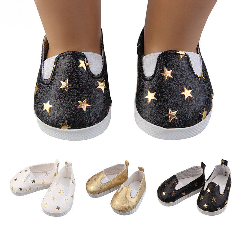 Glitter Star Flats | Fits 18" Doll (3 Colors)