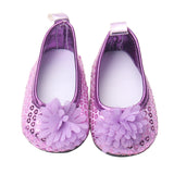Sequin Flower Slip-On Flats for 18" Dolls