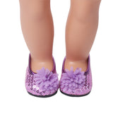 Sequin Flower Slip-On Flats for 18" Dolls