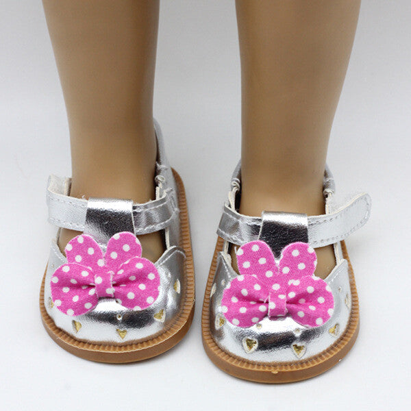Cartoon Minnie-Style Leather Shoes for 18" Doll | Mary Jane Flats
