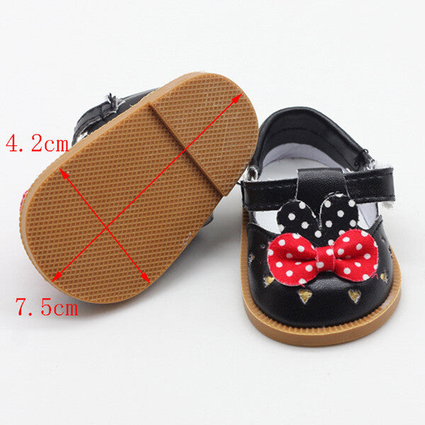 Cartoon Minnie-Style Leather Shoes for 18" Doll | Mary Jane Flats