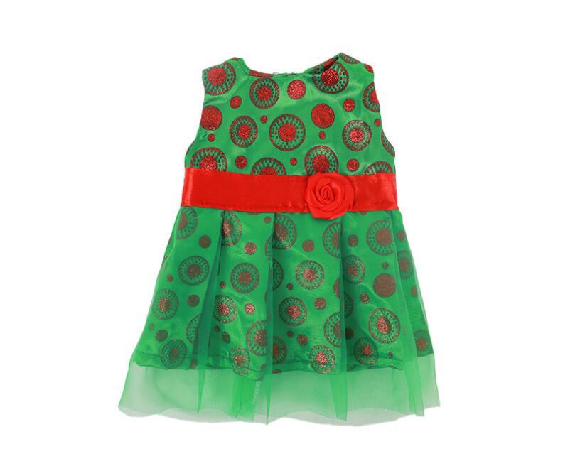 Green Holiday Dress & Red Bow Headband Set | for 18" Doll Party Outfit