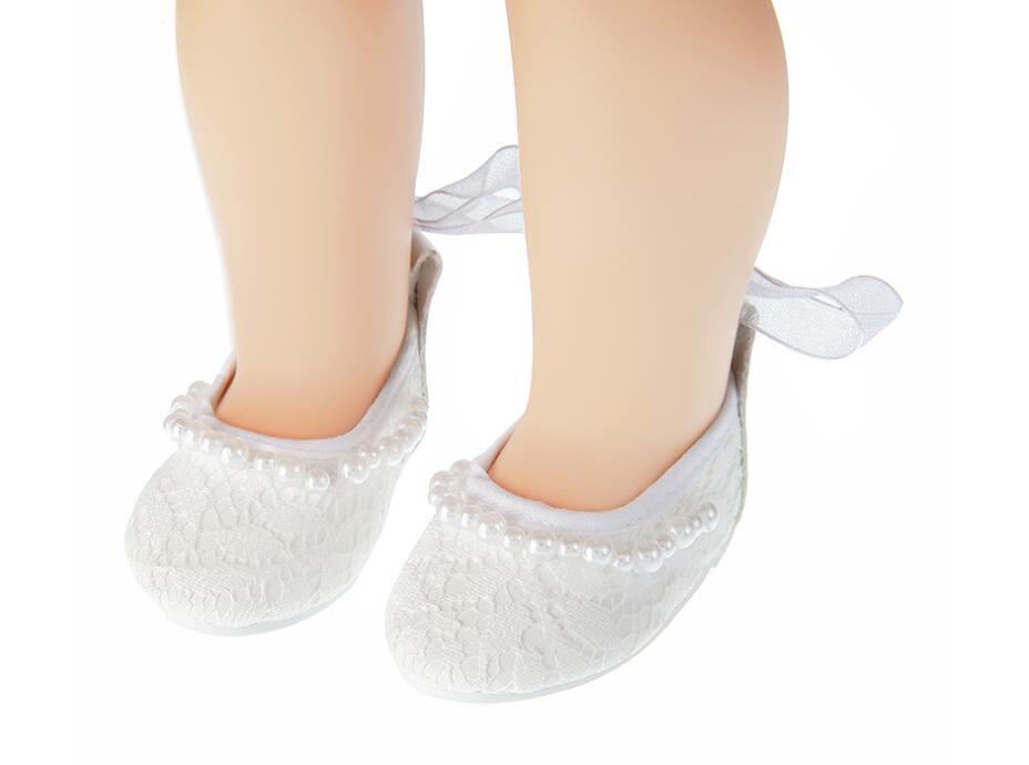 Princess Wedding Pearl-Adorned Flats for 18" Dolls