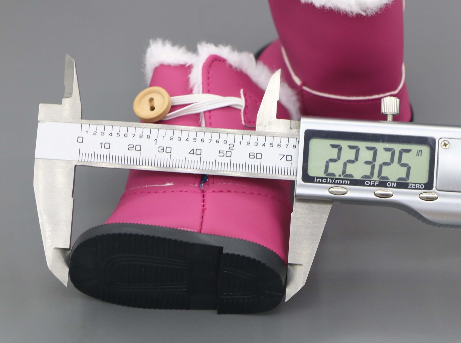 Bright Pink Fur-Lined Snow Boots for 18"  Dolls - Winter Doll Shoes