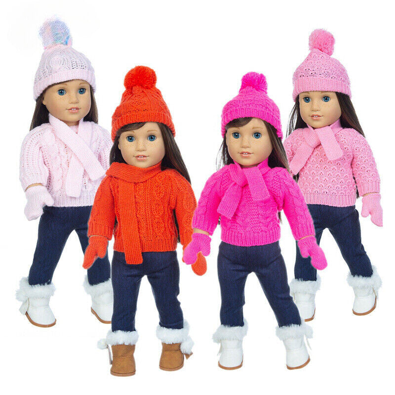Christmas Skating Outfit Set | Fits 18" Doll Winter Clothes