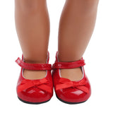 Cute Red Bow Mary Jane Flats | 18" Doll Shoes