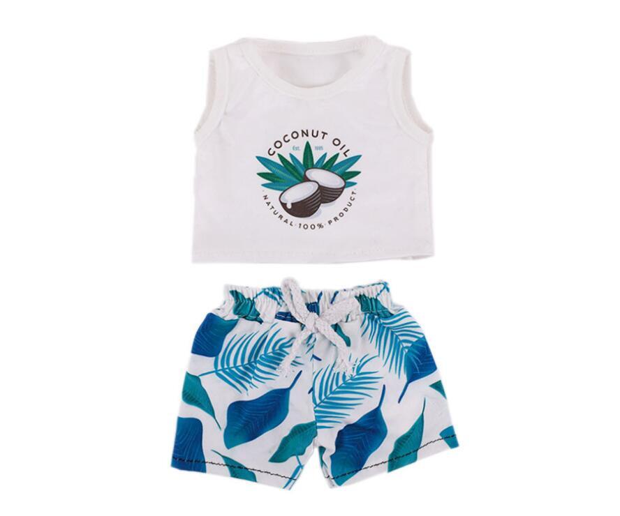 Hawaii boy T-shirt & short set made for 18'' doll outfit