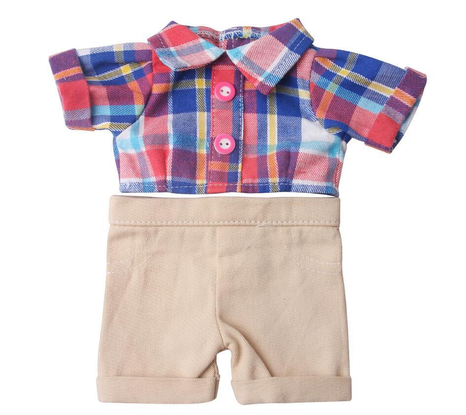 Plaid Shirt & Khaki Shorts Outfit | 18'' Doll