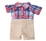 Plaid Shirt & Khaki Shorts Outfit | 18'' Doll
