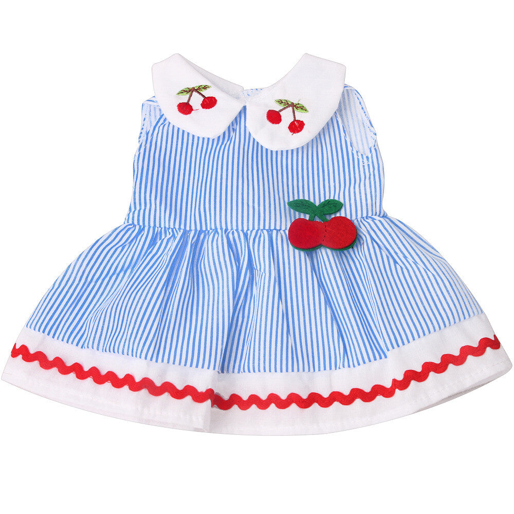 Cherry Print Dress & Hairpin Set for 18" Doll outfit