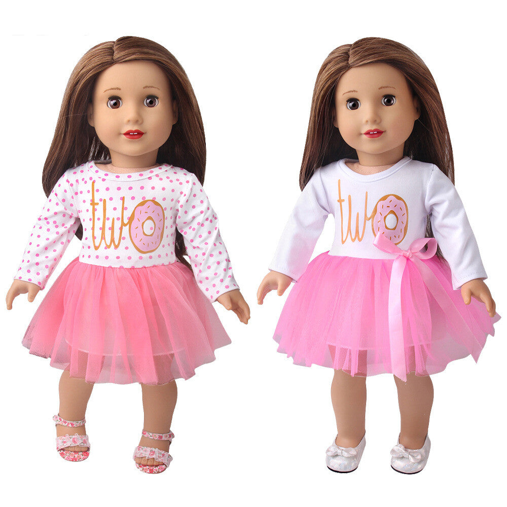 Donut "Two" Birthday Tulle Dress | 18" Doll Outfit