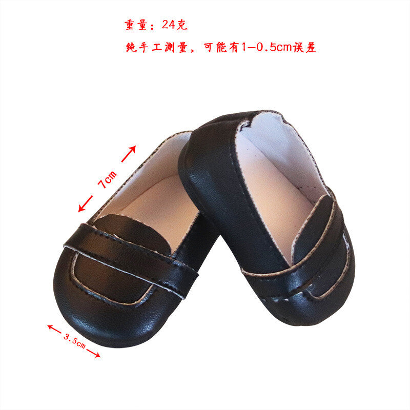 Black Flat Shoes for 18" Dolls footwear Accessories
