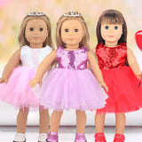 Sequin Tulle Party Skirt for 18" Doll