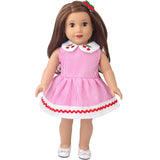 Cherry Print Dress & Hairpin Set for 18" Doll outfit