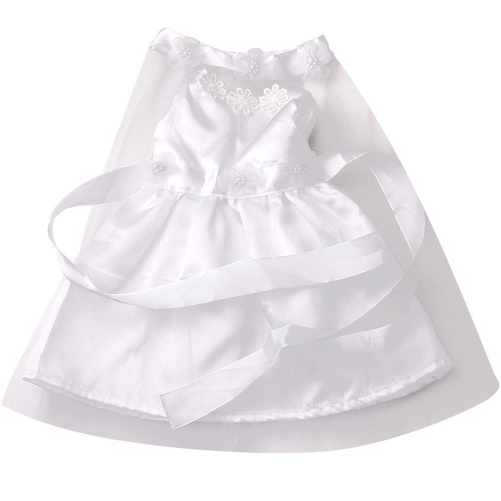 White Lace Wedding Dress & Veil for 18" Doll