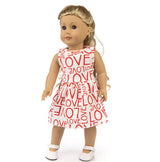 Love Pattern Dress & Underwear Set | 18" Doll Party Outfit