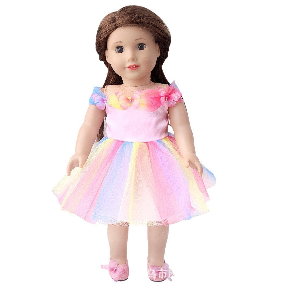 Pink Butterfly Mesh Party Dress | 18" Doll Outfit