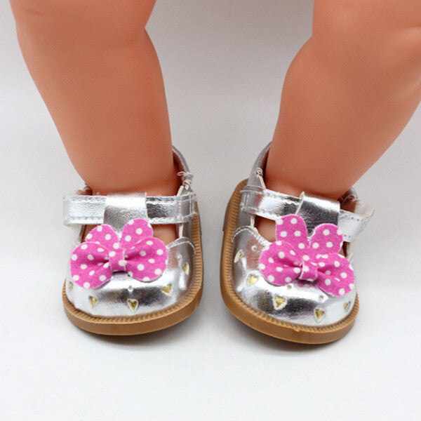 Cartoon Minnie-Style Leather Shoes for 18" Doll | Mary Jane Flats