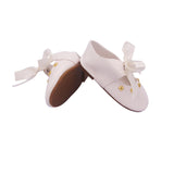 White Bow Tie Flats | Fits 18" Doll Footwear