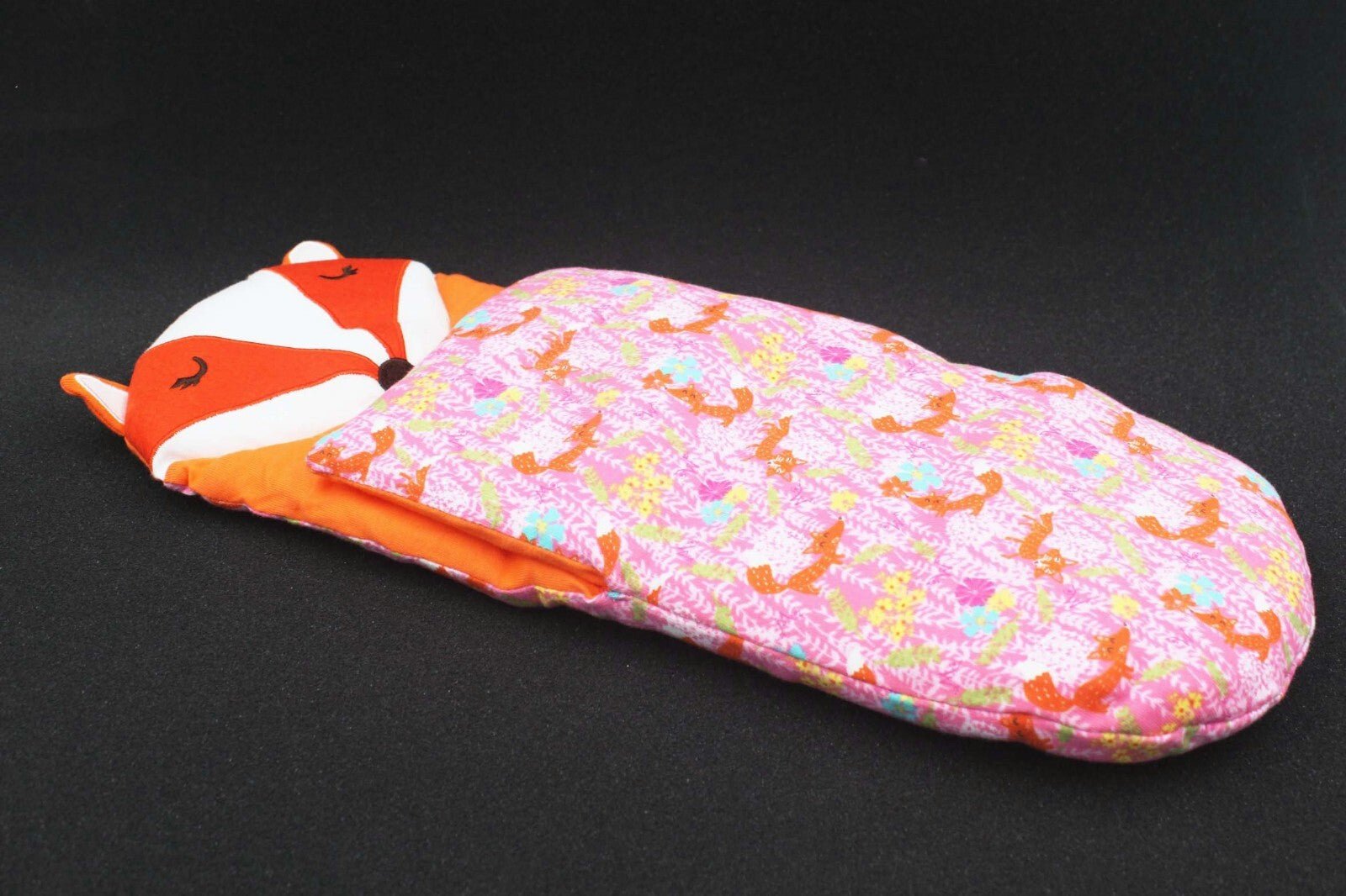 14" Wellie Wishers Doll Fox Sleeping Bag - Soft Pink Doll Bedding Accessory for American Girl Dolls