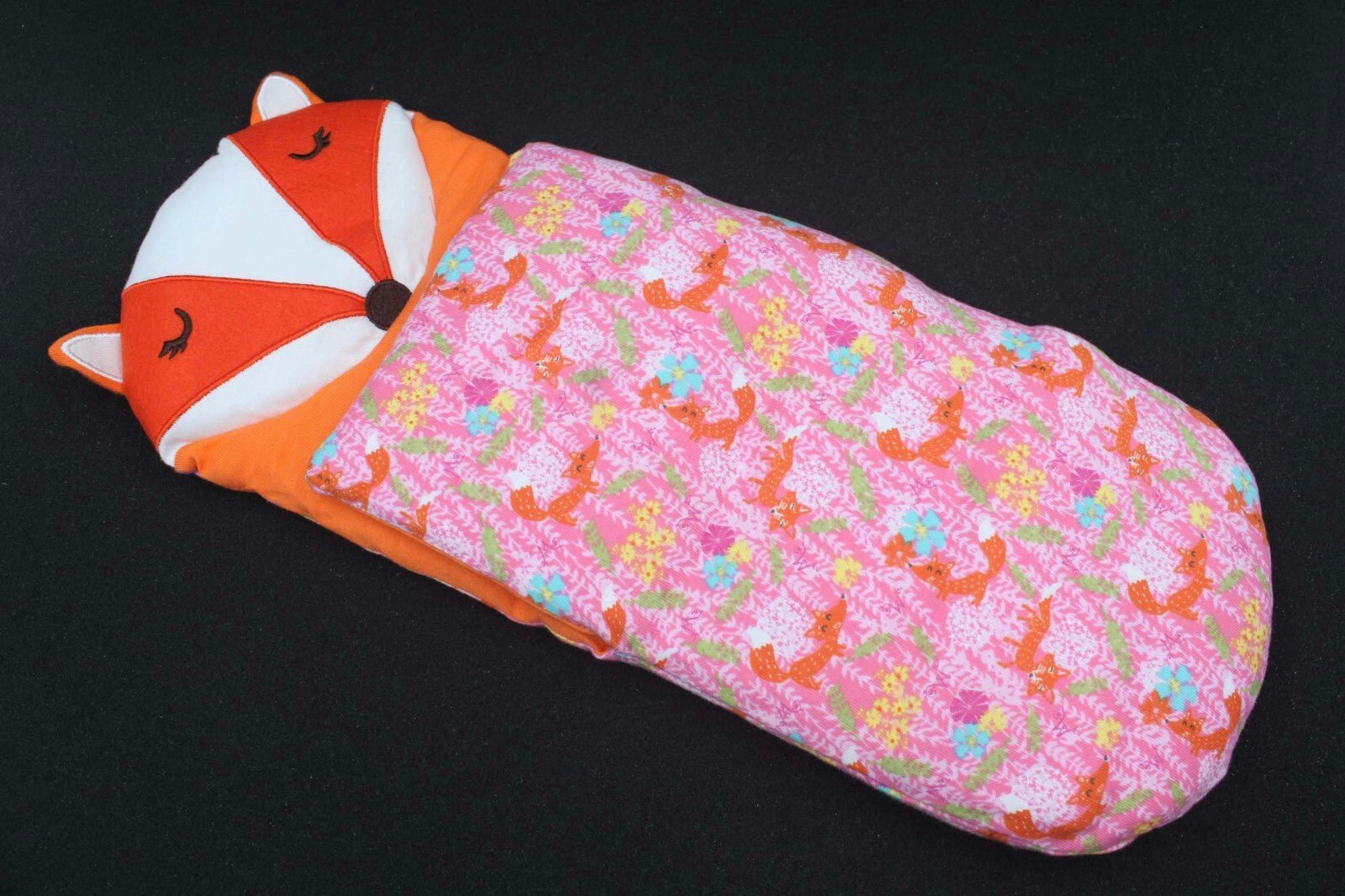 14" Wellie Wishers Doll Fox Sleeping Bag - Soft Pink Doll Bedding Accessory for American Girl Dolls