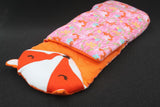 14" Wellie Wishers Doll Fox Sleeping Bag - Soft Pink Doll Bedding Accessory for American Girl Dolls