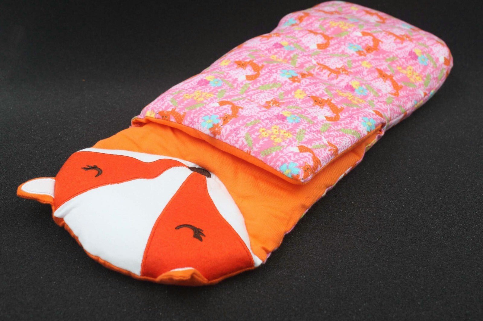 14" Wellie Wishers Doll Fox Sleeping Bag - Soft Pink Doll Bedding Accessory for American Girl Dolls