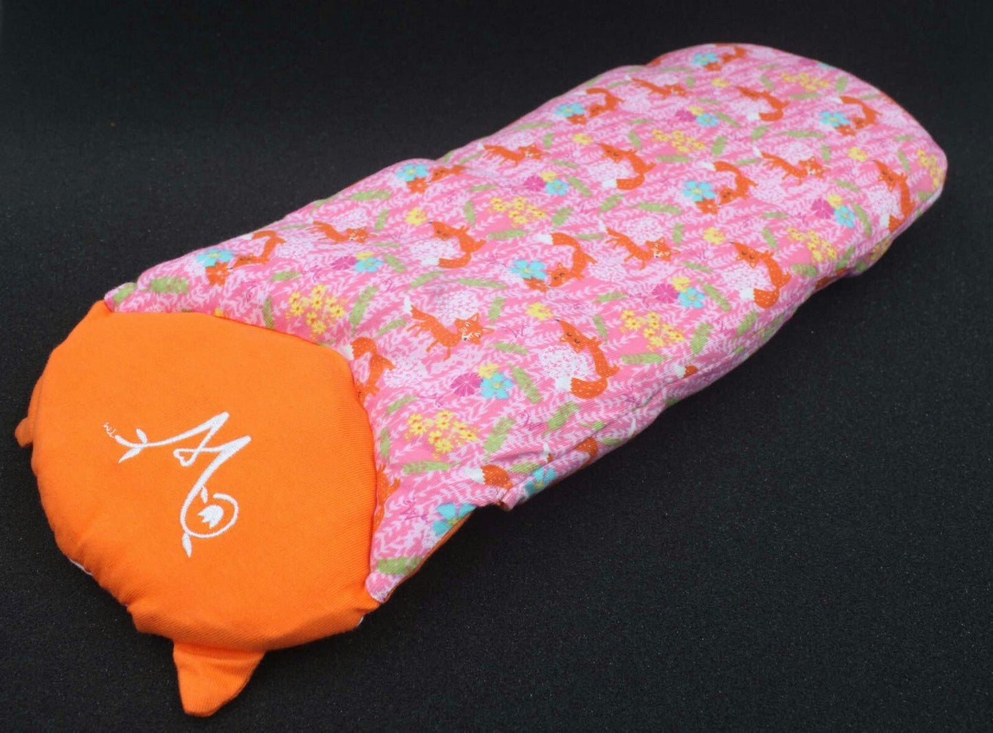 14" Wellie Wishers Doll Fox Sleeping Bag - Soft Pink Doll Bedding Accessory for American Girl Dolls