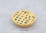 18" Doll Blueberry Pie & Slice Set - Mini Food Accessory for American Girl Dolls, Bakery Diner Pretend Play
