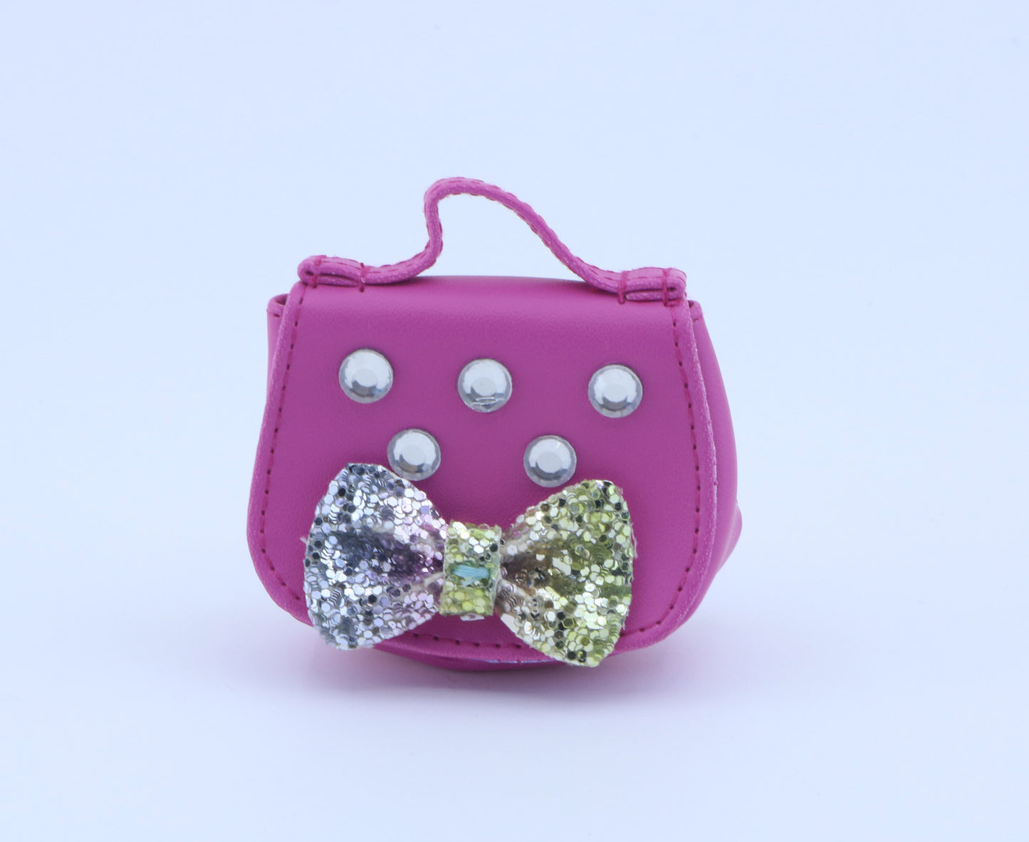 Authentic American Girl Pink Handbag with Glitter Bow & Rhinestones for 18'' Doll Accessories