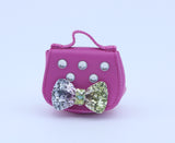 Authentic American Girl Pink Handbag with Glitter Bow & Rhinestones for 18'' Doll Accessories