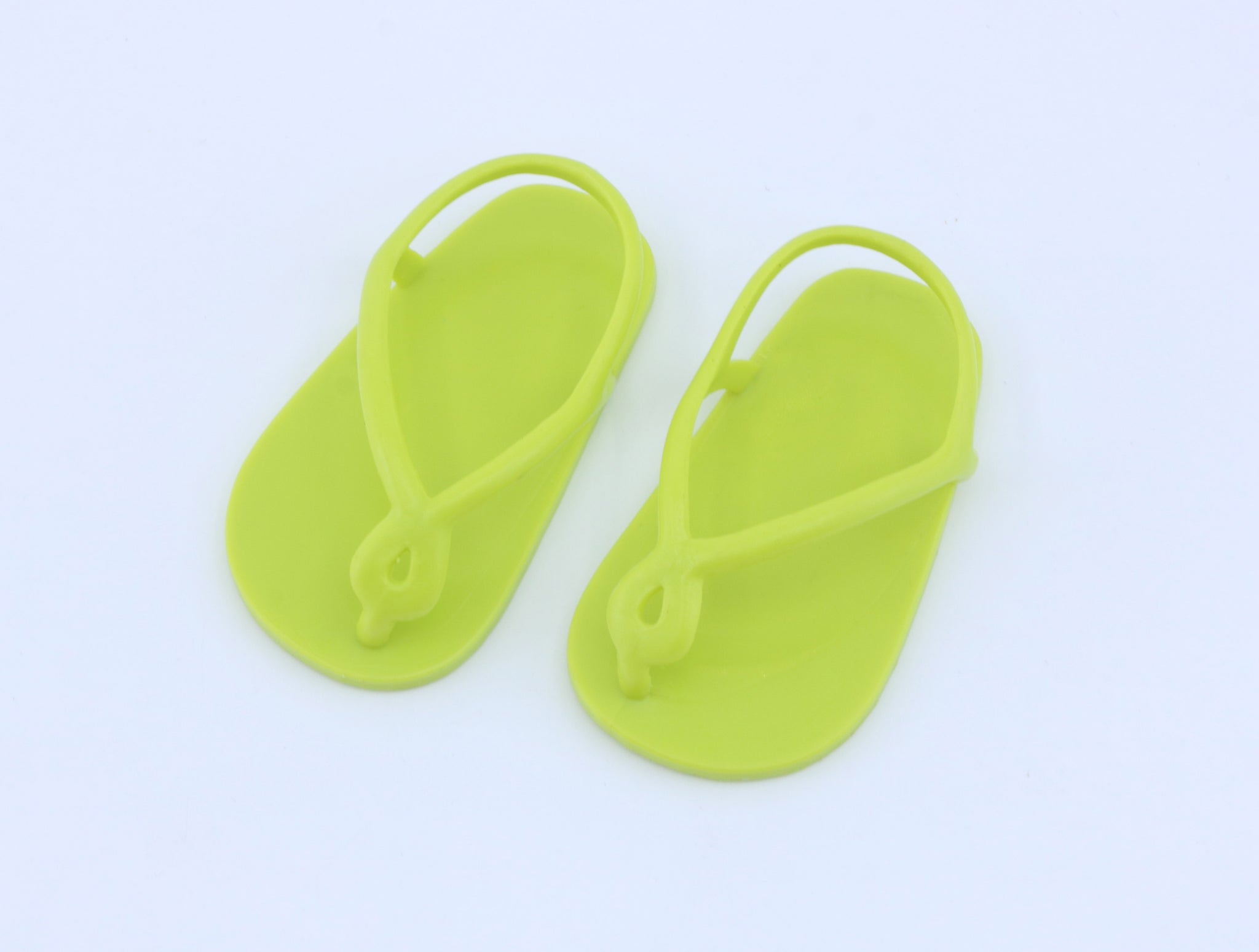 American Girl Neon Green Flip Flops with Heel Strap for 18'' Doll Shoes