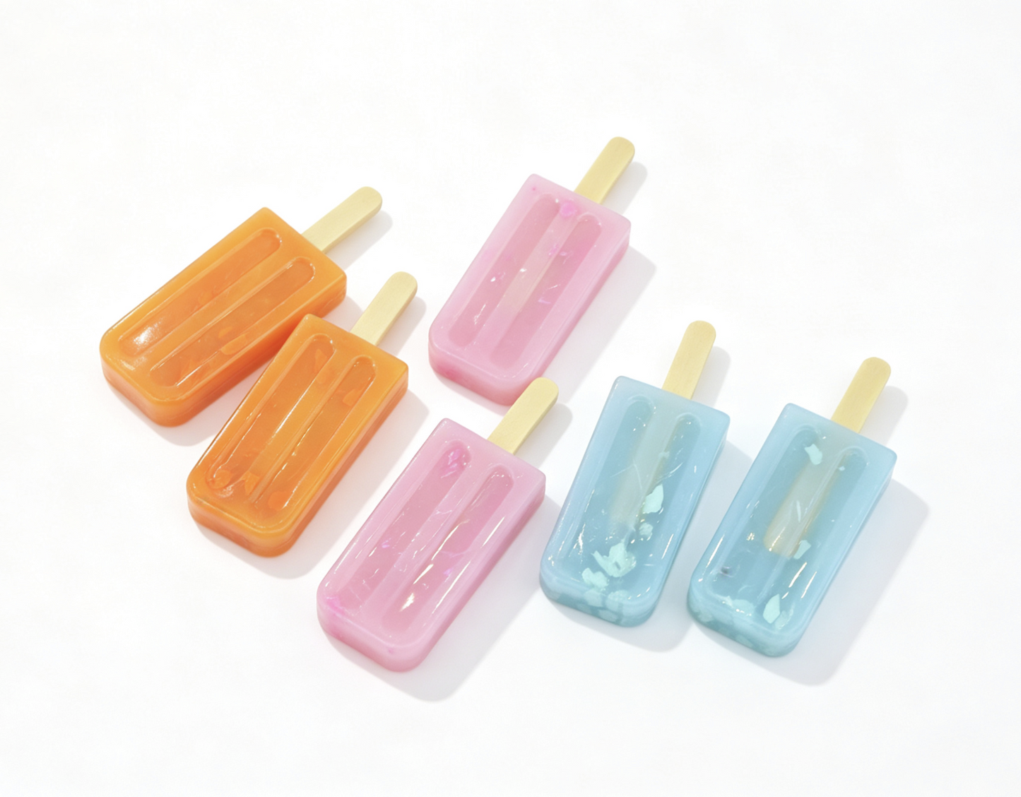 6Pcs Colorful Popsicle Simulation Food Play Set Summer Picnic Snack Prop for 18'' Doll Pretend Play