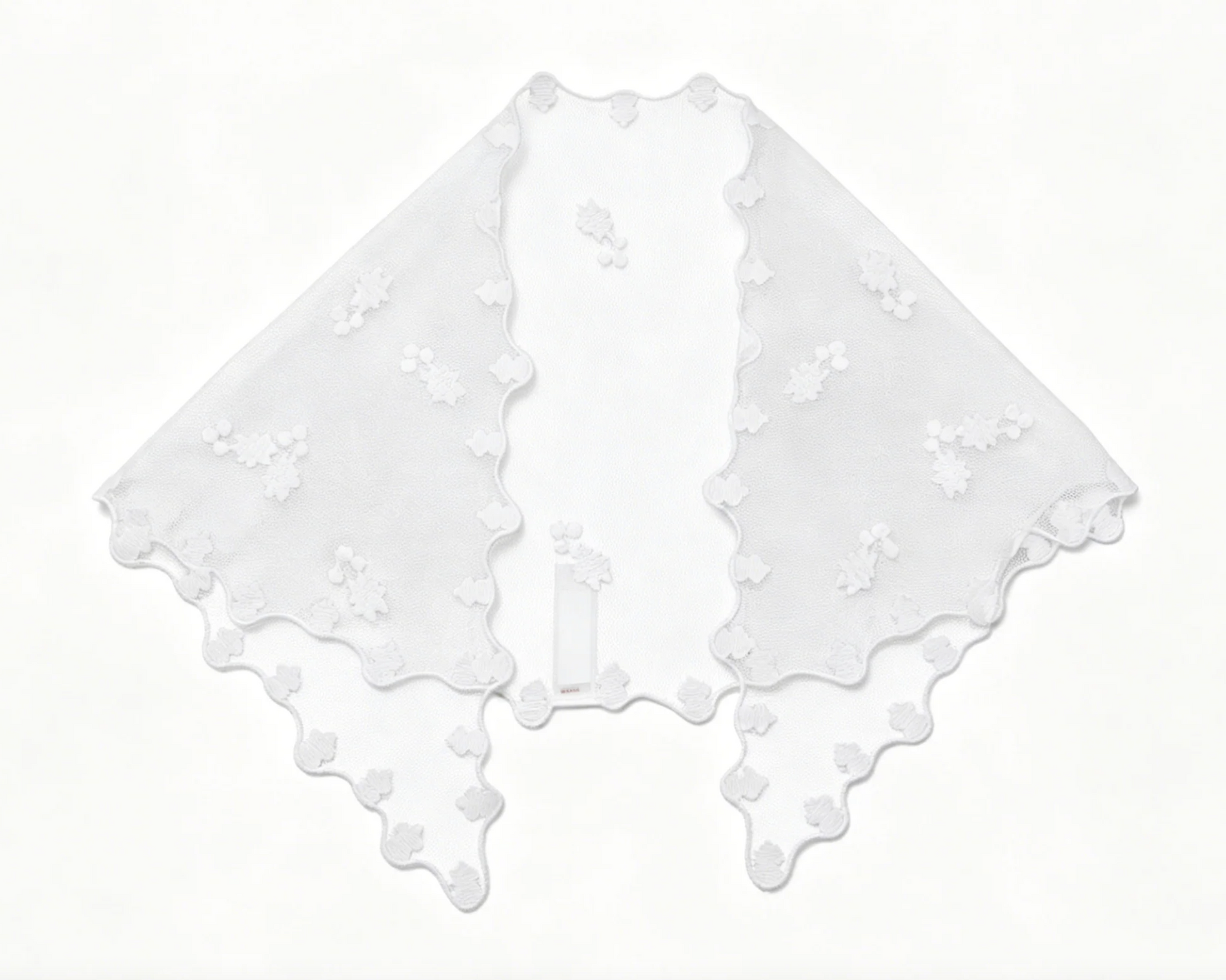 White Floral Lace Triangle Headscarf FOR 18'' DOLL