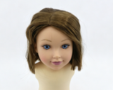 Medium Brown Middle Part Straight Bob Wig With 8cm Inner Diameter For Fashion Girl Doll | Synthetic Doll Replacement Hair Accessory