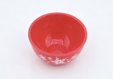 Bright Red Mini Bowl with White Snowflake Print Winter Christmas Kitchen Tableware Prop for 18'' doll