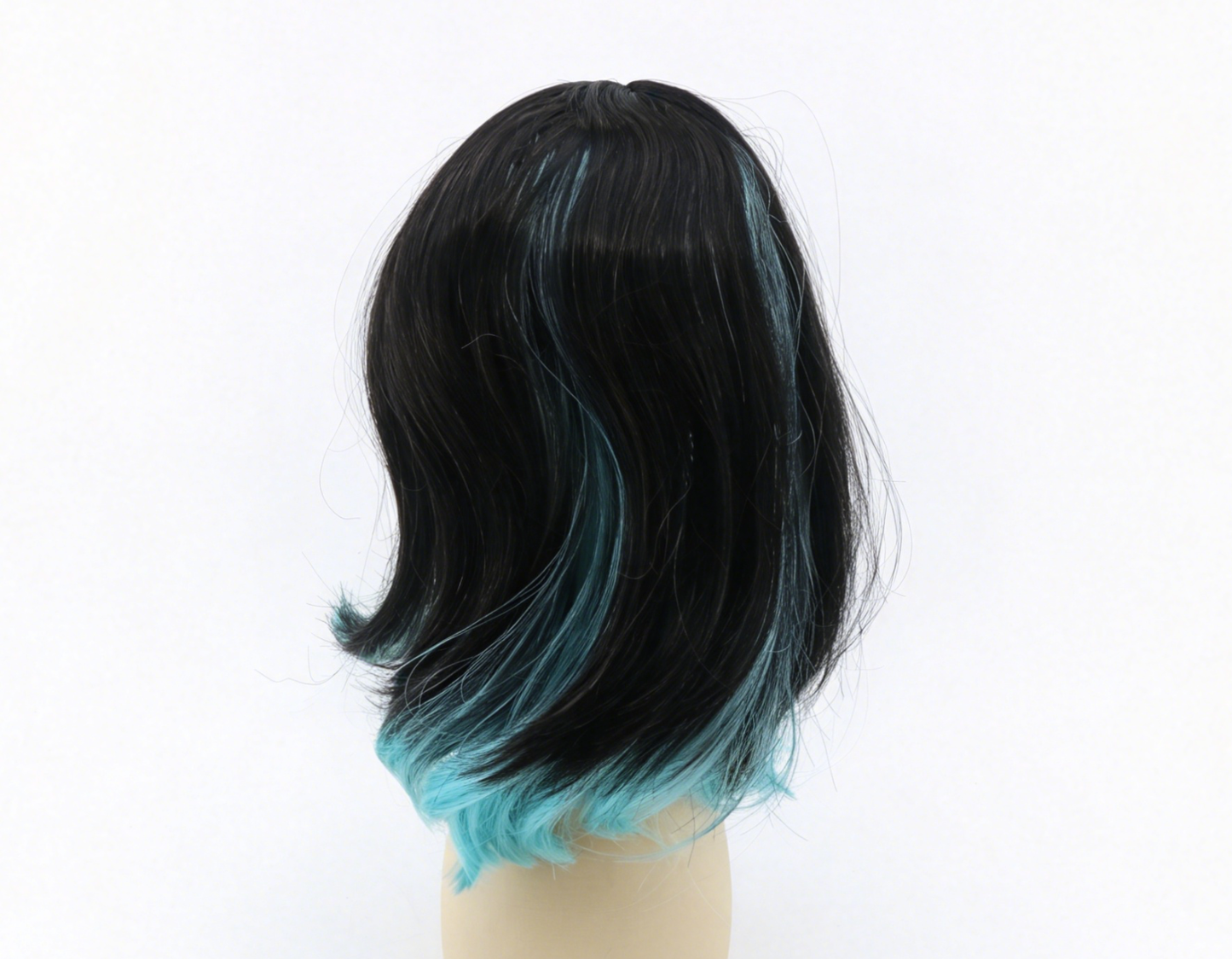 Black Ombre Mint Blue Bob Wig For 18'' Fashion Girl Doll | Synthetic Doll Replacement Hair Accessory