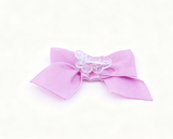 Pink Satin Bow Hair Clip For 18'' Doll Accessory