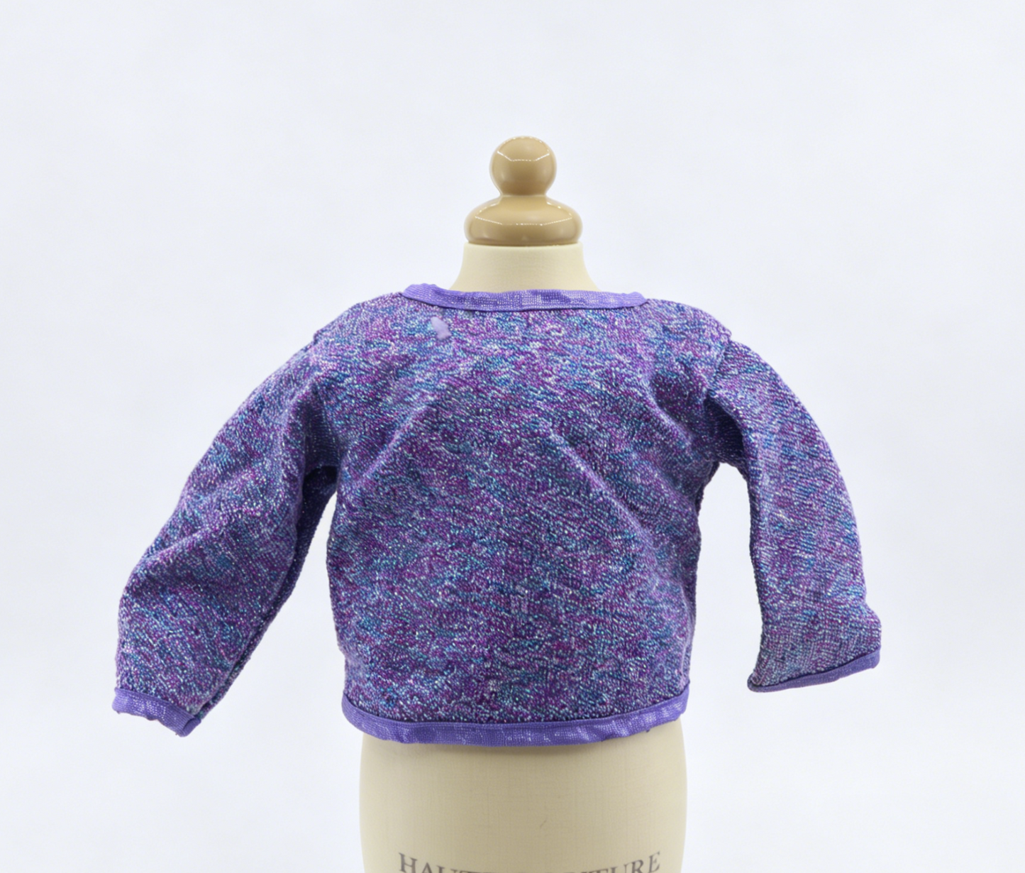 American Girl Isabel Hoffman Purple Sparkle Tie Front Cardigan - From Year 2000 Millennium Outfit Set For 18" Dolls