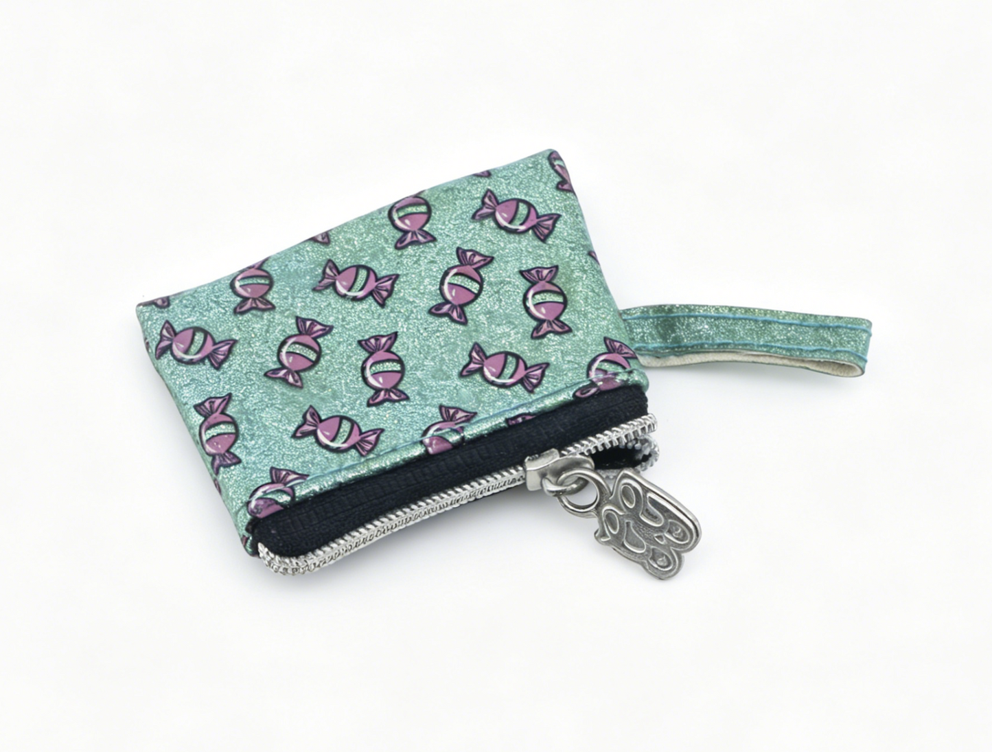 Glitter Green Mini Candy Print Zipper Coin Purse Accessory For 18-Inch Dolls