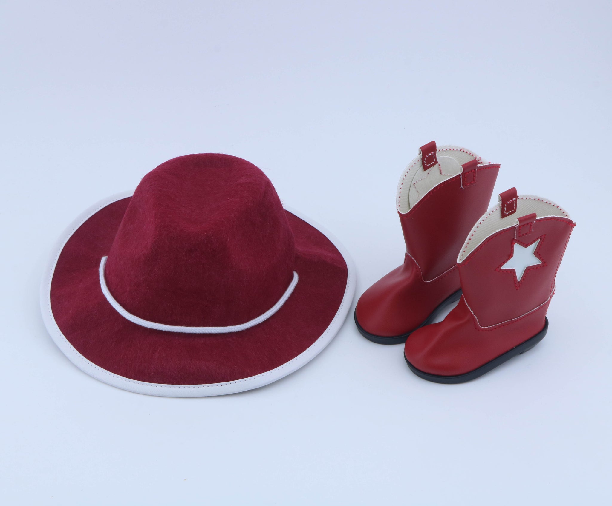 American Girl Red Cowboy Hat & Star Boots Set for 18'' Doll
