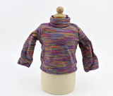 Multicolor Rainbow Striped Turtleneck Knit Long Sleeve Top Casual Daily Outfit for 18‘’ Doll