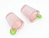 American Girl Pink Drink Cups with Lime (Set of 2) FOR 18'' DOLL