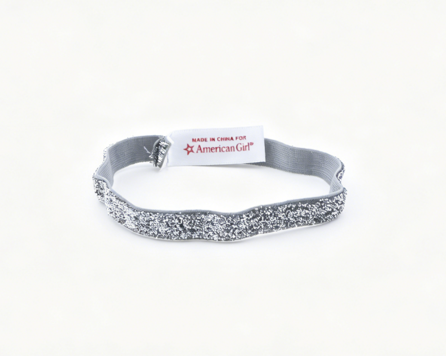 Authentic American Girl Silver Glitter Elastic Belt Accessory For 18'' Doll