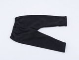 Black Double Breasted Stand Collar Wool Coat & Ribbed Leggings 2-Piece Casual Winter Outfit Set For 18-Inch Dolls
