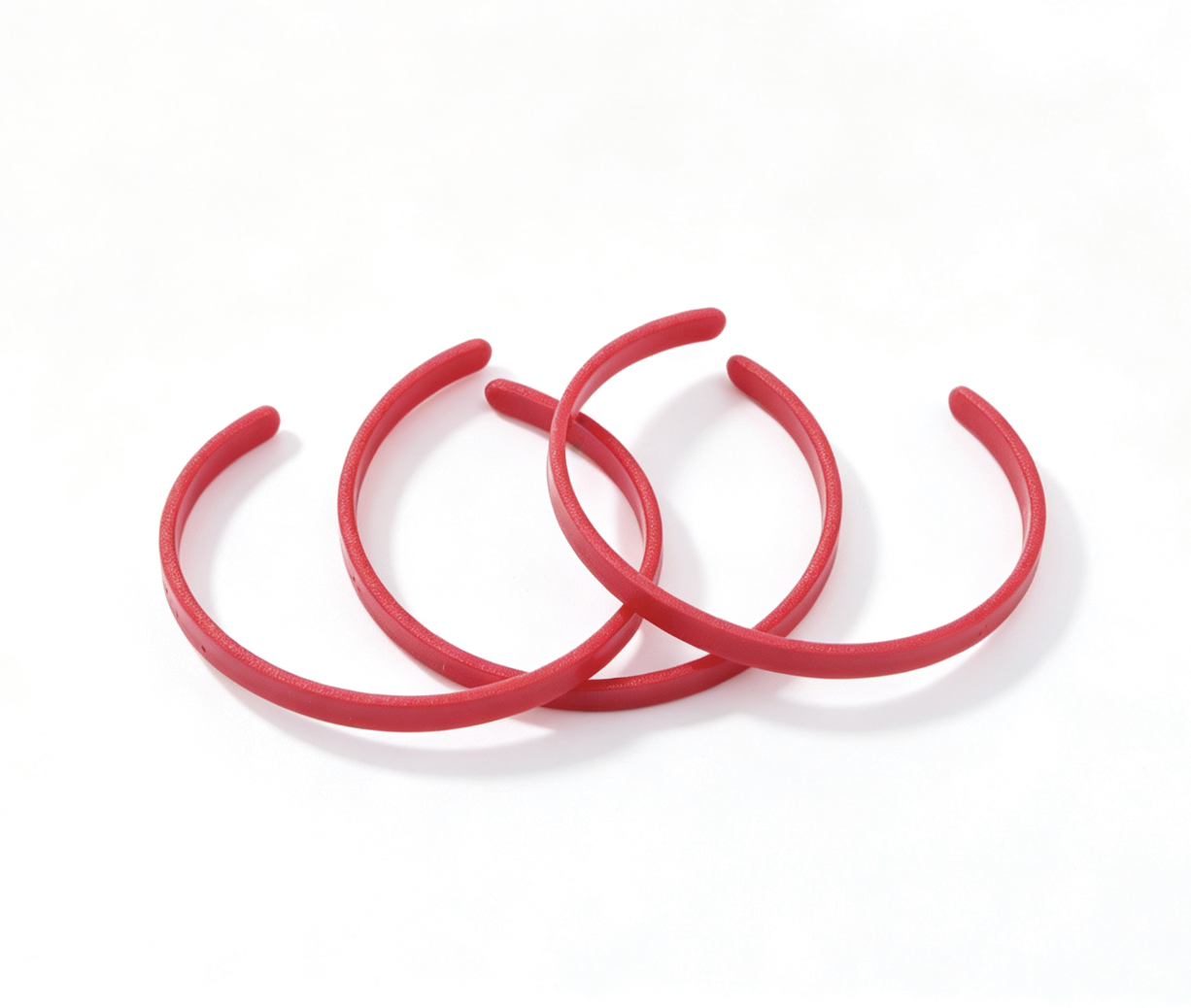 3Pcs Thin Red Plastic Headband Set FOR 14.5'' DOLL | Daily Hairstyle Hair Accessory