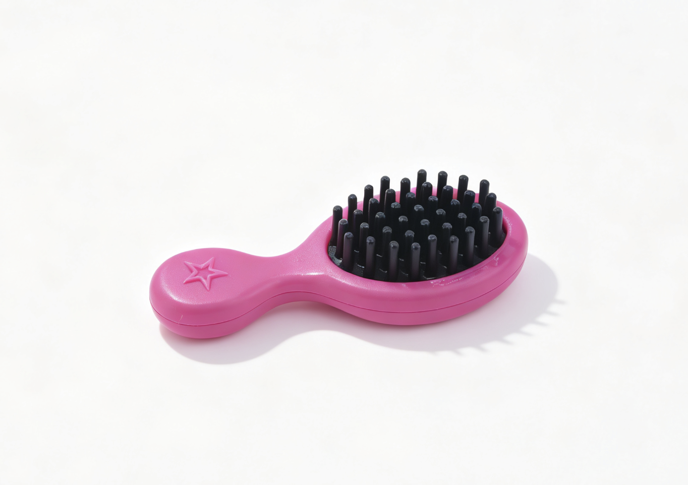 Mini Star Embossed Pink Hair Brush Salon Styling Accessory for 18'' Doll Makeup Pretend Play